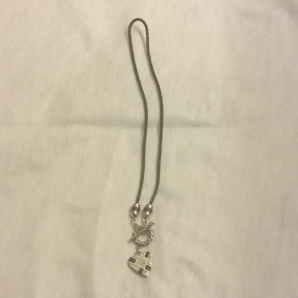 Brighton silver and leather link necklace